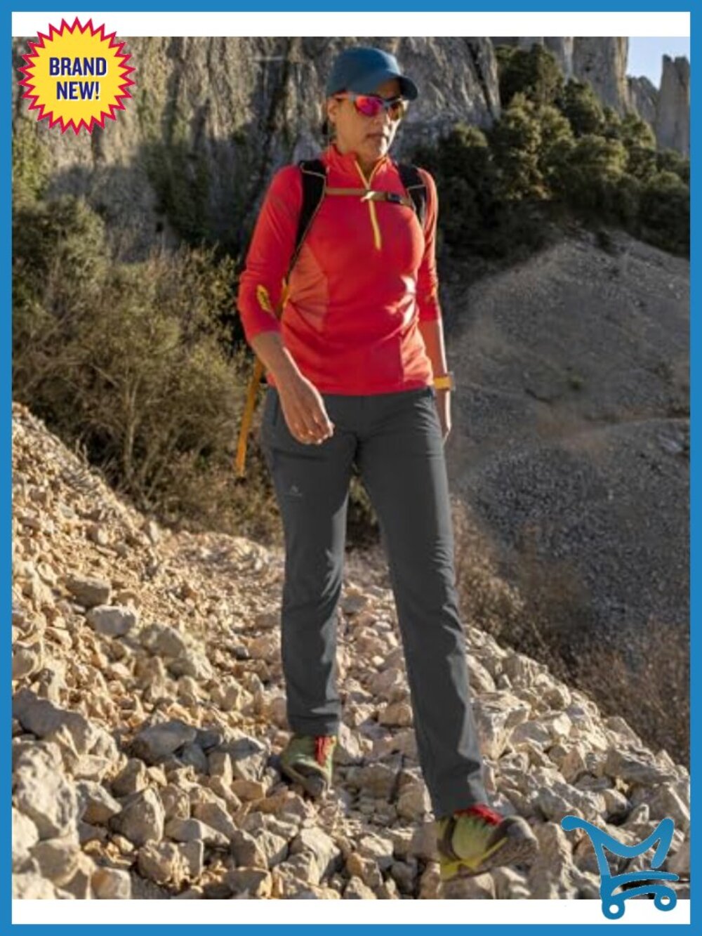 Quick Dry Water Resistant Stretch Cargo Hiking Pants Zip Pockets - Picture 2 of 6
